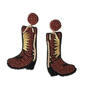 Beaded Cowboy Boots Earrings~Cowgirl Boots Earrings~Beaded Accessories